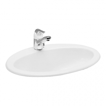 Praustuvas Laufen INDOVA 610x480x12 mm, įleidžiamas iš viršaus, su 1 anga maišytuvui viduryje 